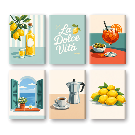 6 Mini Paintings - Dolce Vita Set