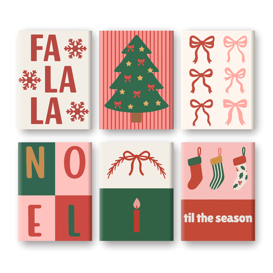 6 Mini Paintings -  Fa La La Christmas Set