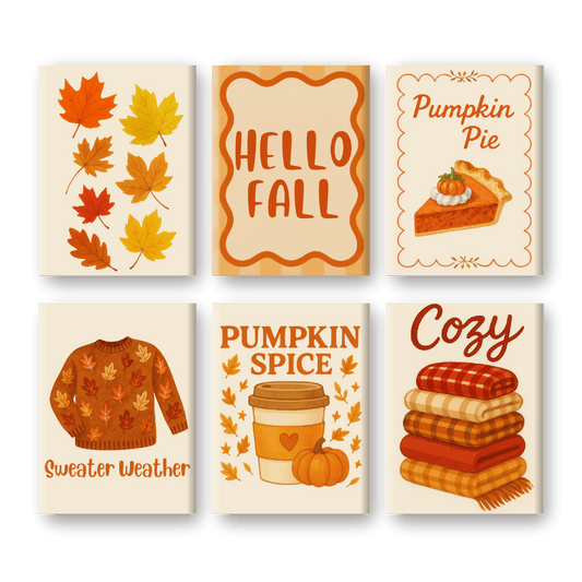 6 Mini Paintings - Fall Set