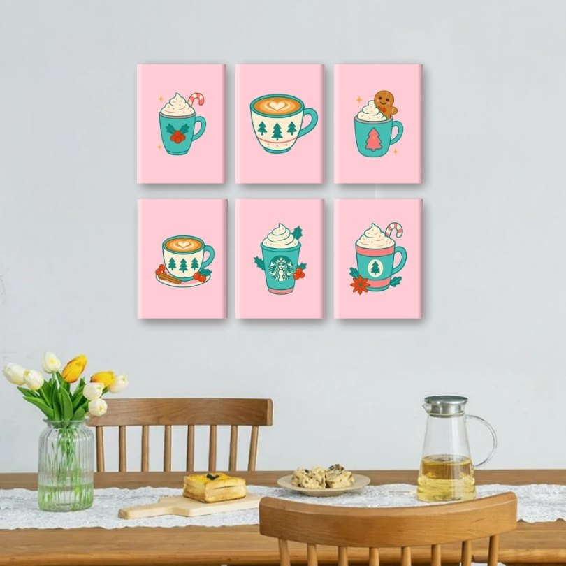 6 Mini Paintings | Festive Mug Set