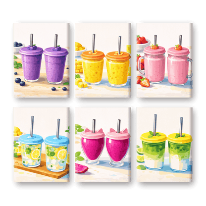 6 Mini Paintings - Fresh Smoothie Set