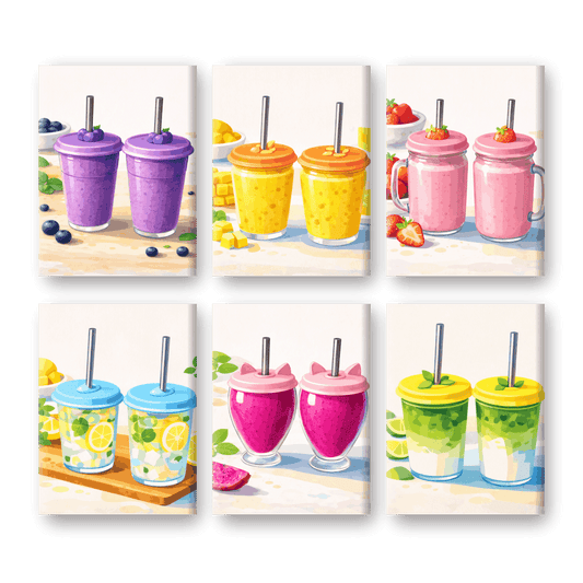 6 Mini Paintings - Fresh Smoothie Set