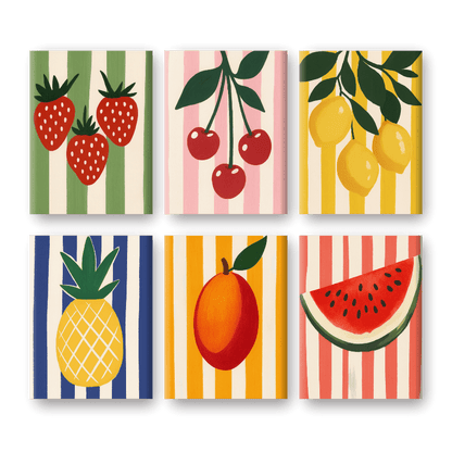 6 Mini Paintings - Fruit Set