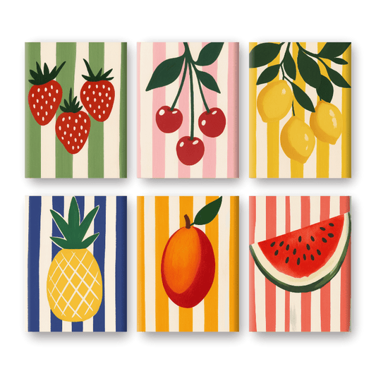 6 Mini Paintings - Fruit Set