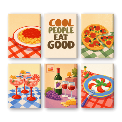 6 Mini Paintings - Good Food Set