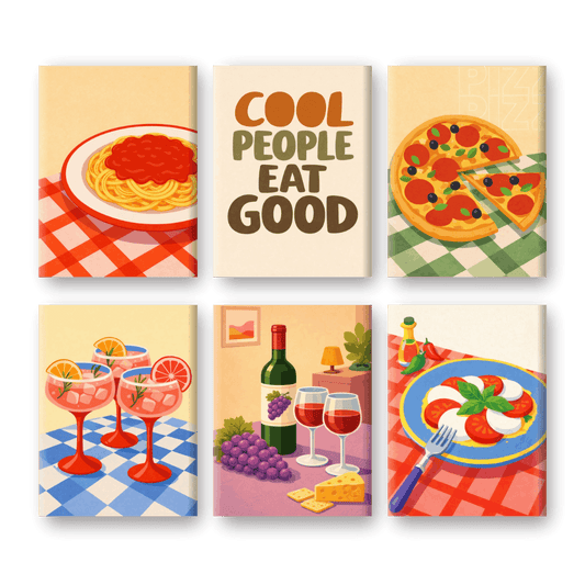 6 Mini Paintings - Good Food Set