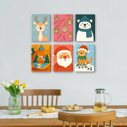 6 Mini Paintings | Happy Christmas Set
