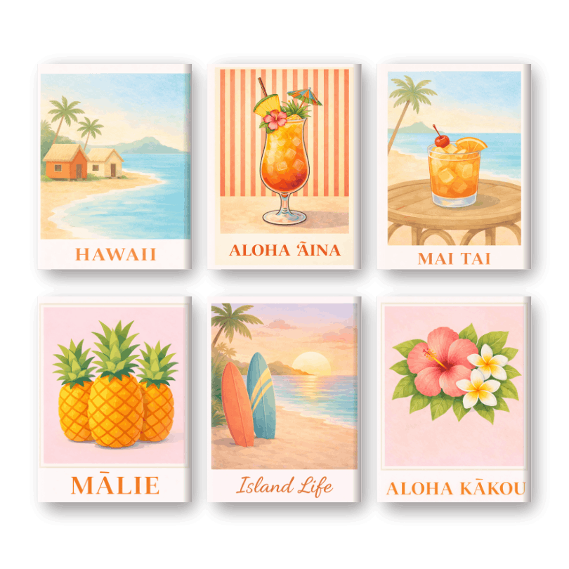 6 Mini Paintings - Hawaii Set