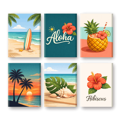 6 Mini Paintings - Hawaiian Aloha Set