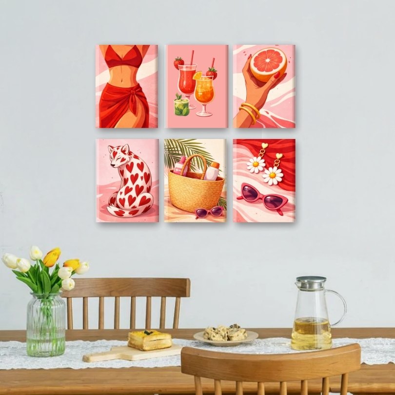 6 Mini Paintings - Hot Girl Summer Set