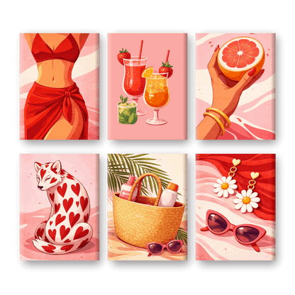 6 Mini Paintings - Hot Girl Summer Set