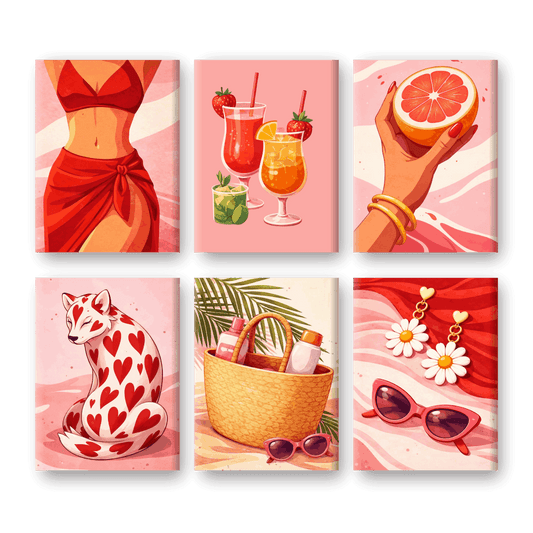 6 Mini Paintings - Hot Girl Summer Set
