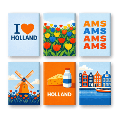 6 Mini Paintings - I Love Holland Set