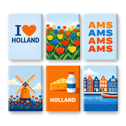6 Mini Paintings - I Love Holland Set