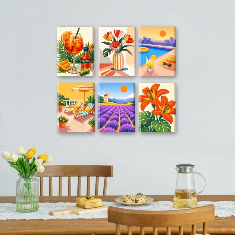 6 Mini Paintings - Gorgeous Summer Set