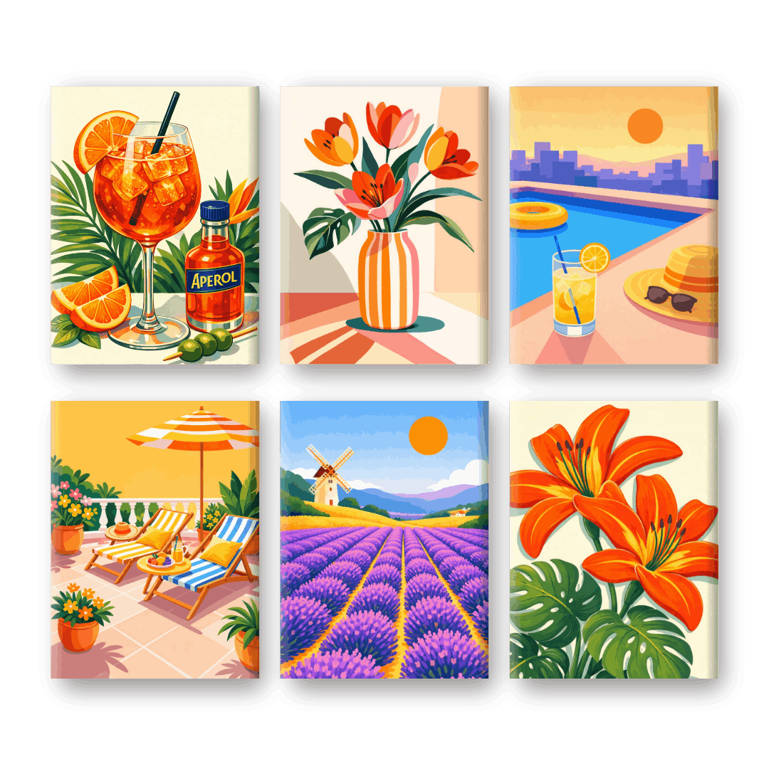 6 Mini Paintings - Gorgeous Summer Set