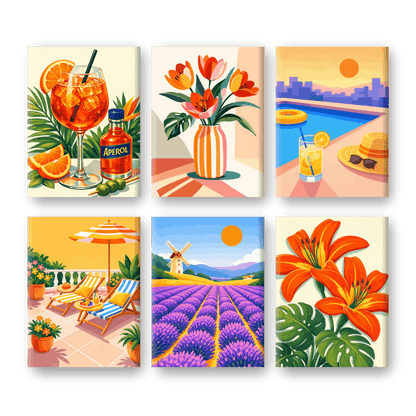 6 Mini Paintings - Gorgeous Summer Set