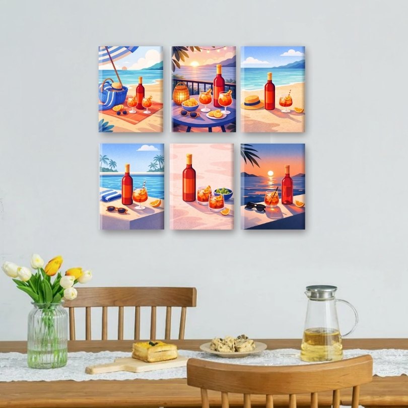 6 Mini Paintings - Aperitivo Summer Set
