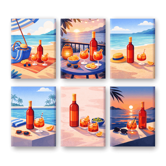 6 Mini Paintings - Aperitivo Summer Set