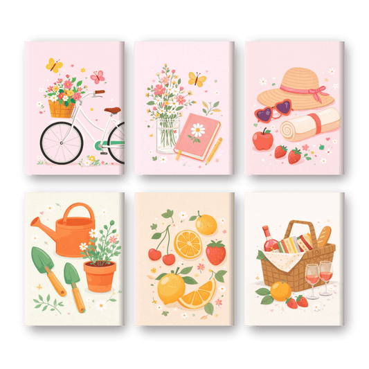 6 Mini Paintings - Spring Vibes Set
