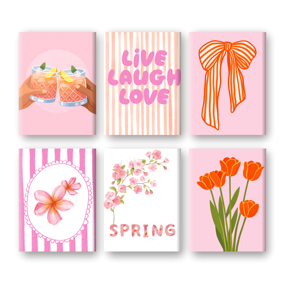6 Mini Paintings - Live Laugh Love Set
