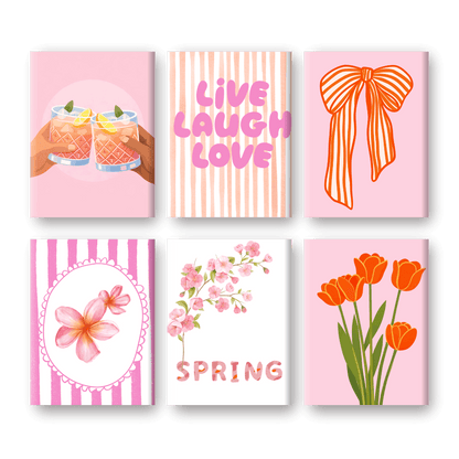 6 Mini Paintings - Live Laugh Love Set