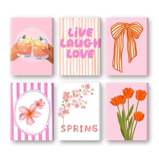 6 Mini Paintings - Live Laugh Love Set