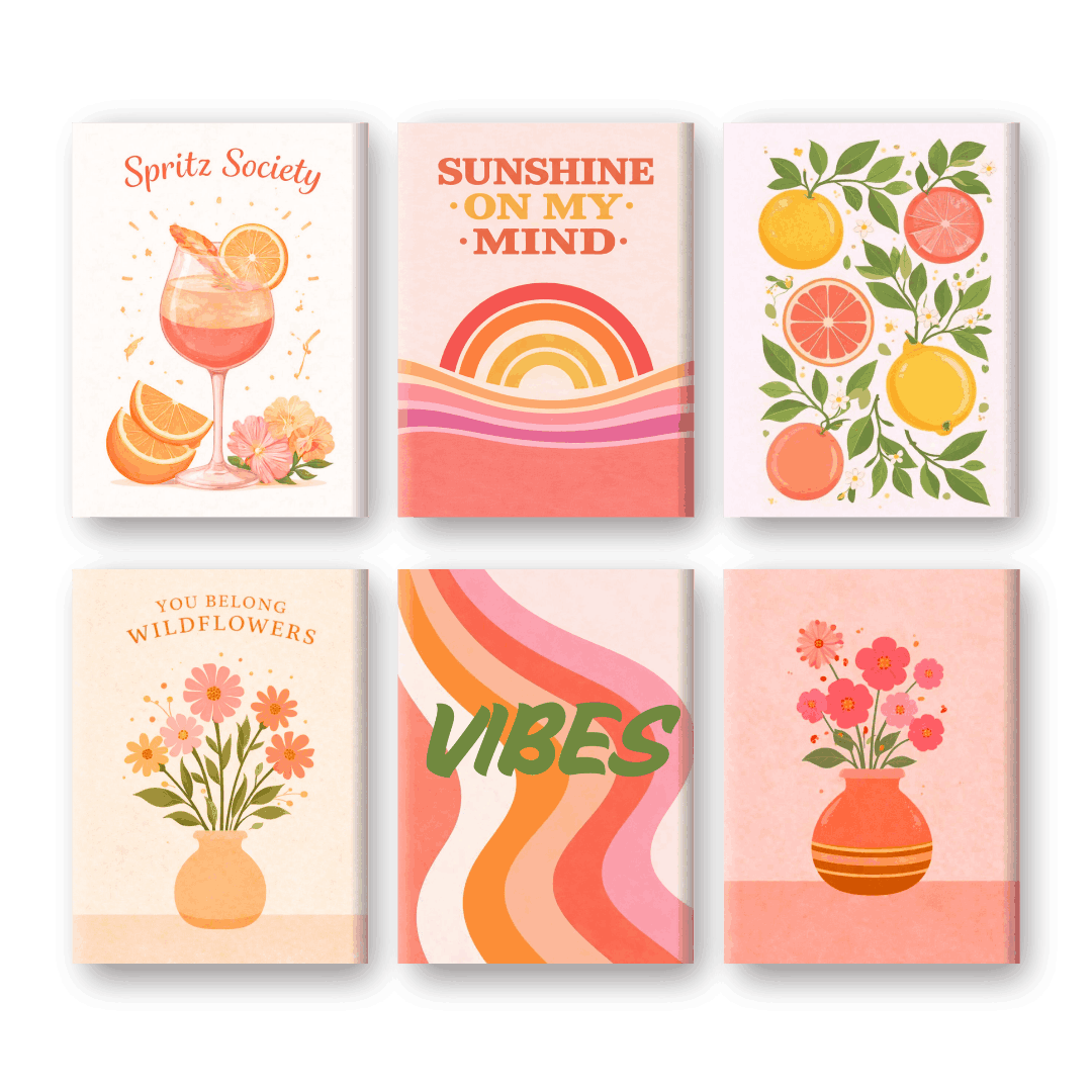 6 Mini Paintings - Summer Vibes Set