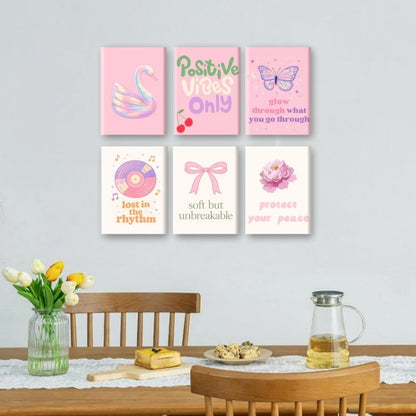 6 Mini Paintings - Positive Vibes Set