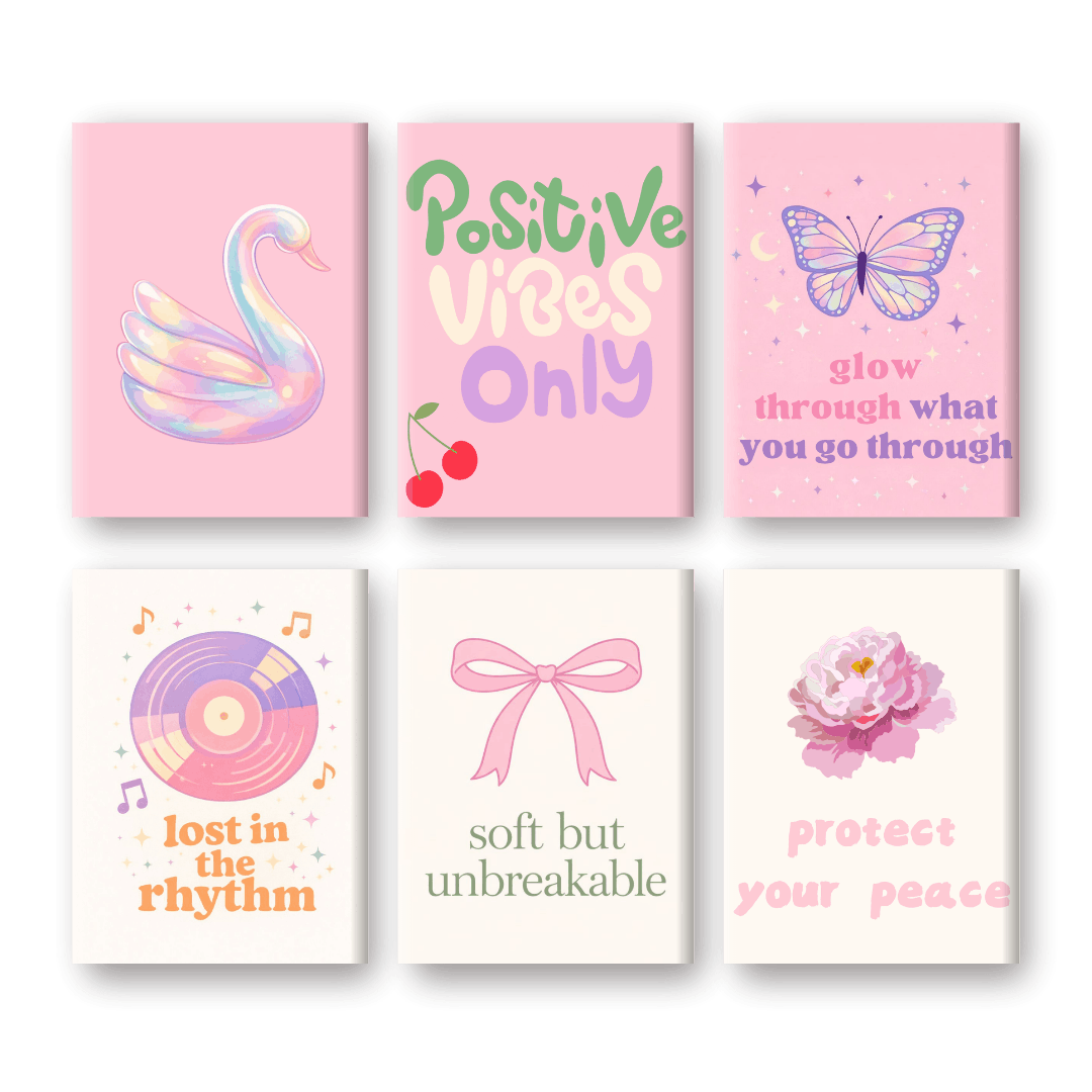6 Mini Paintings - Positive Vibes Set