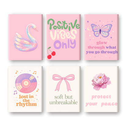 6 Mini Paintings - Positive Vibes Set