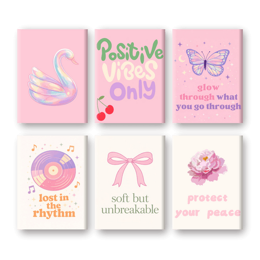 6 Mini Paintings - Positive Vibes Set