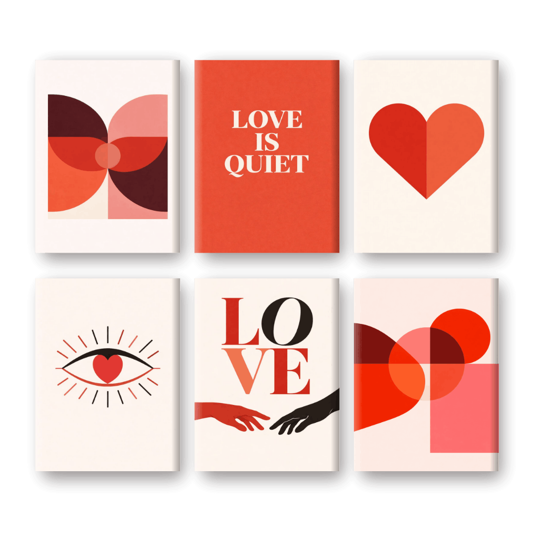 6 Mini Paintings - Love Is Quiet Set
