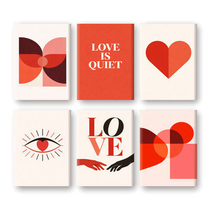 6 Mini Paintings - Love Is Quiet Set
