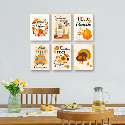 6 Mini Paintings - Hello Pumpkin Set