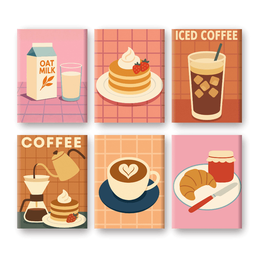 6 Mini Paintings - Morning Breakfast Set