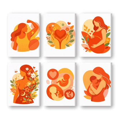 6 Mini Paintings - Motherhood Set