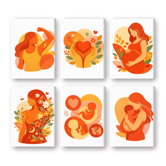 6 Mini Paintings - Motherhood Set