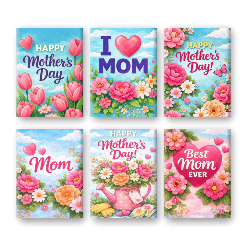 6 Mini Paintings - Mother's Day Set