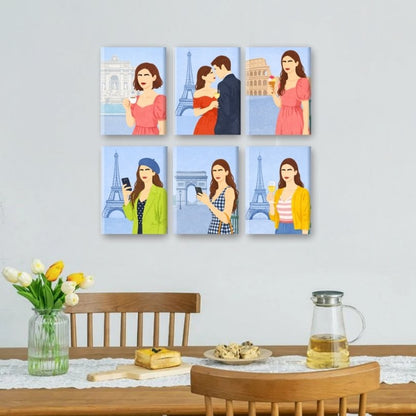 6 Mini Paintings - Paris Moments Set