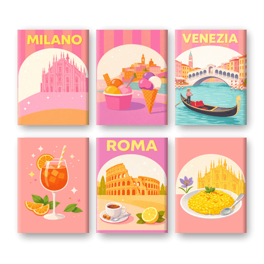6 Mini Paintings - Pastel Italy Set