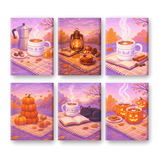 6 Mini Paintings - Pumpkin Spice Picnic Set