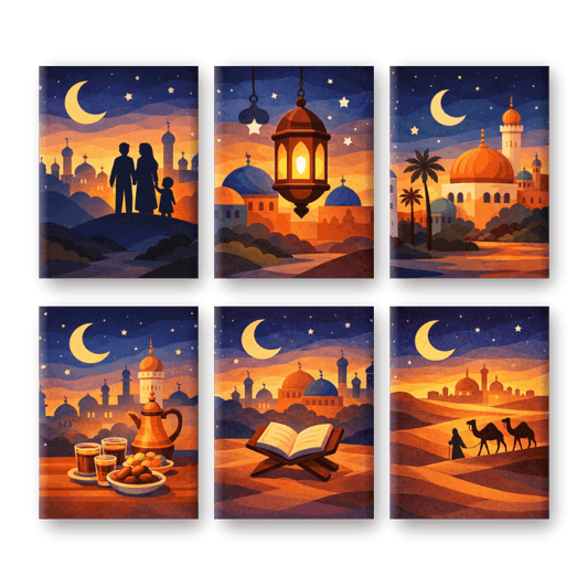 6 Mini Paintings - Ramadan Night Set