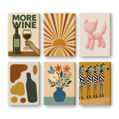 6 Mini Paintings | Retro Charm Set