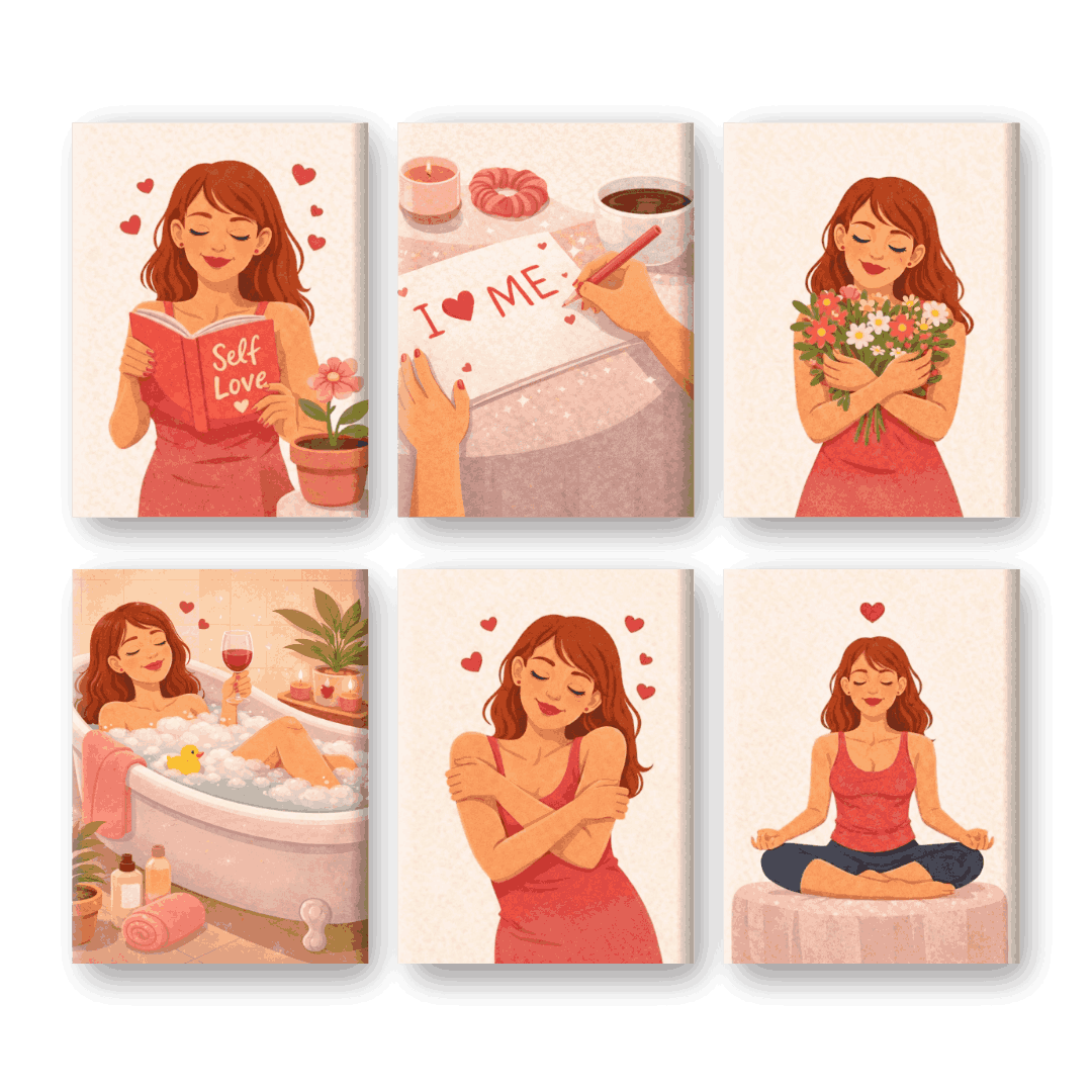 6 Mini Paintings - Self Love Set