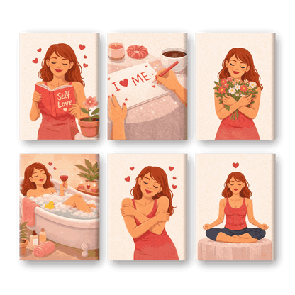 6 Mini Paintings - Self Love Set