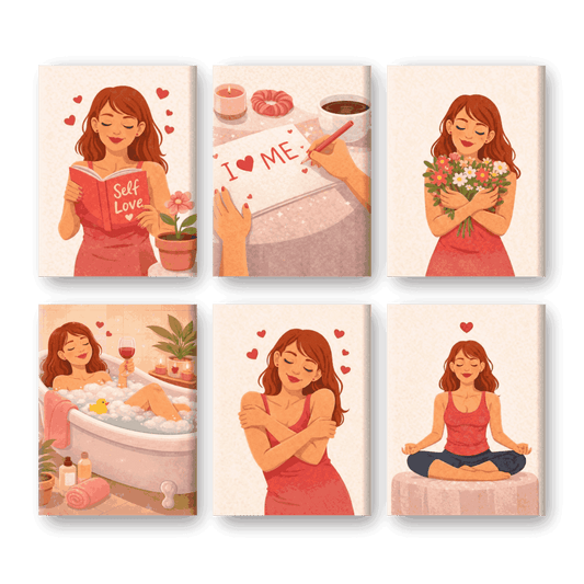 6 Mini Paintings - Self Love Set