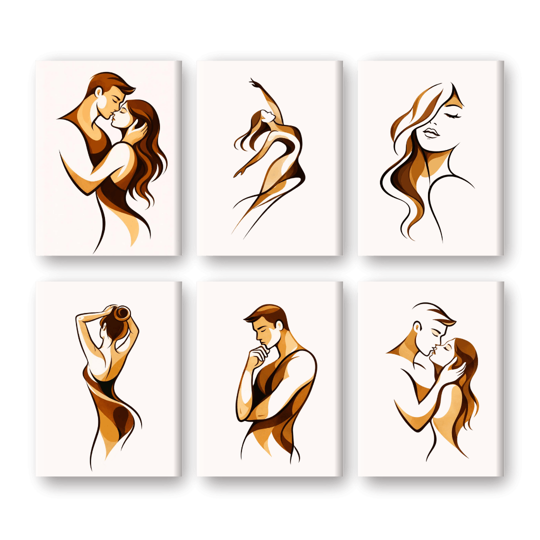6 Mini Paintings - Soft Embrace Set
