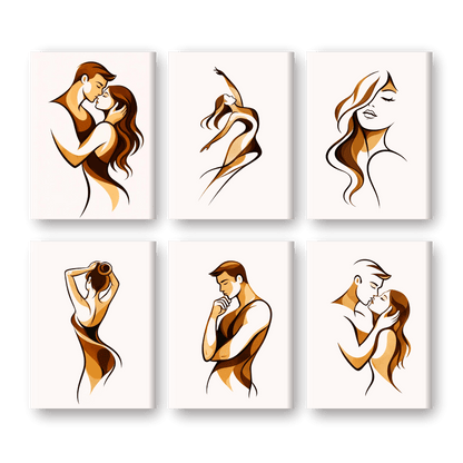 6 Mini Paintings - Soft Embrace Set