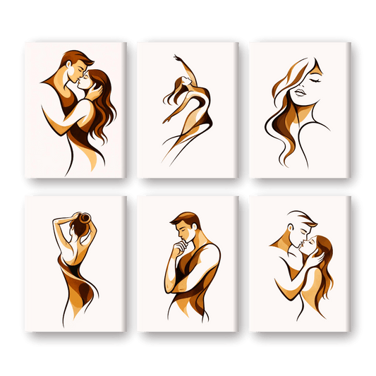 6 Mini Paintings - Soft Embrace Set